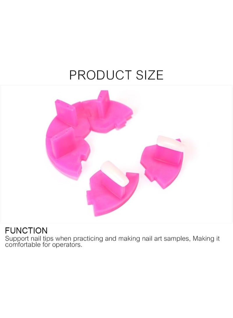 False Nail Art Tips Practice Display Stand Tool with Nail Tips Nail Training Frame for Gel Nail Polish DIY Nail Training Tools(milky white) - Image 3